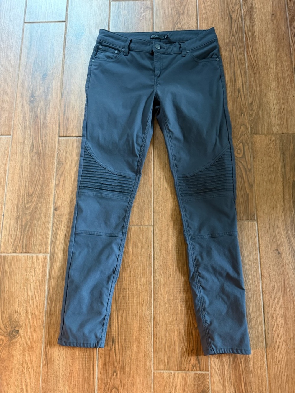 Prana Women’s Solid Gray Skinny Slim Pants Button Pockets Size 10
